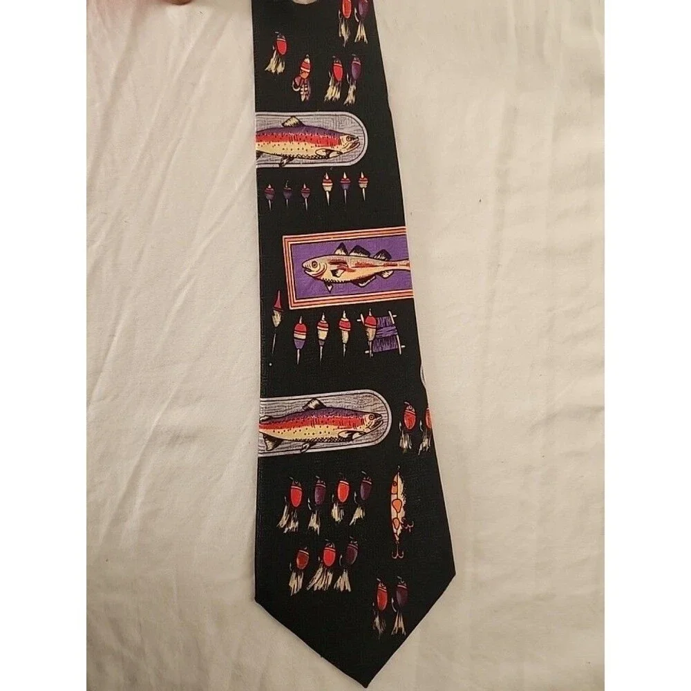 Fun Vintage Fishing Theme Tie